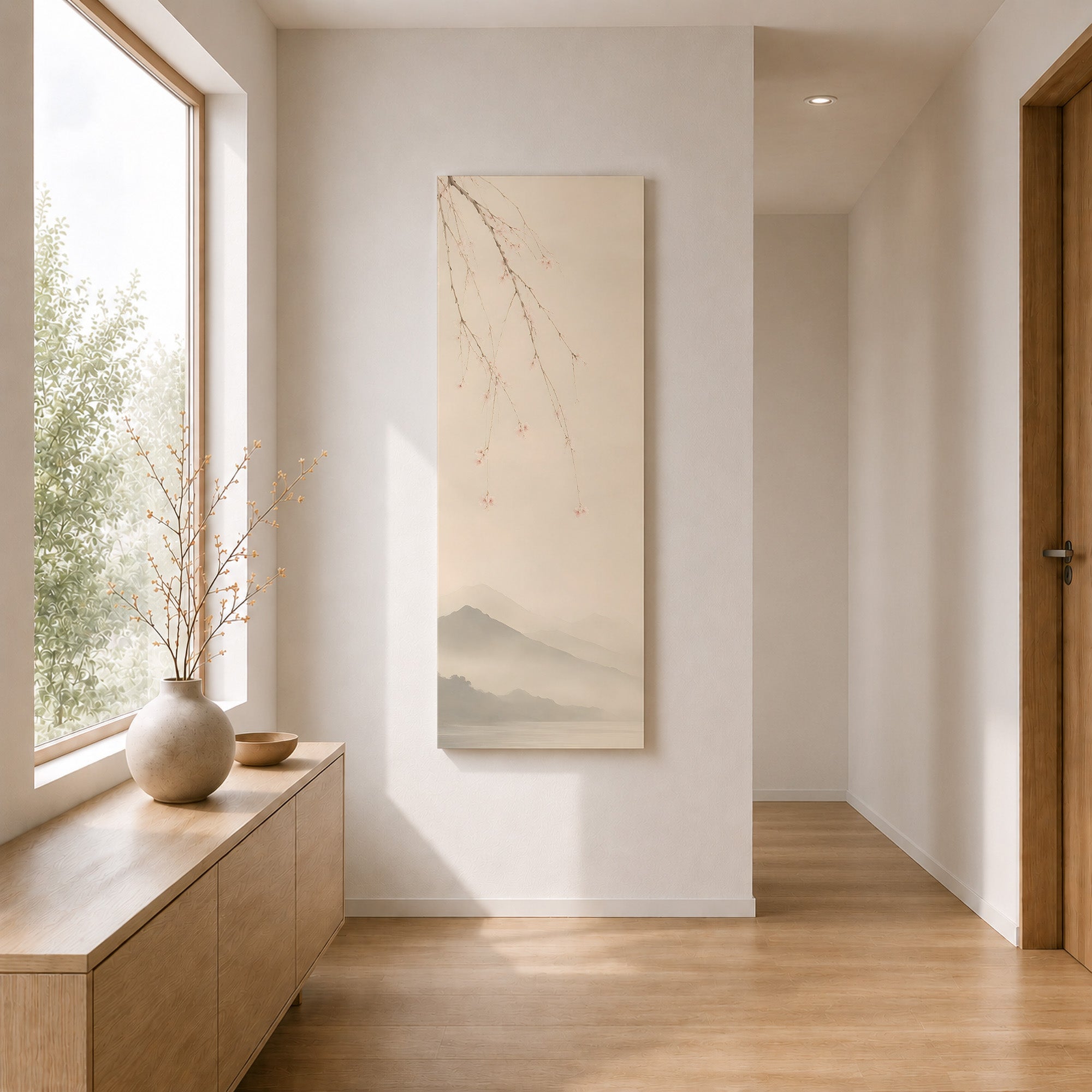 Shidare Zakura Canvas Art | Japanese Cherry Blossom Wall Decor
