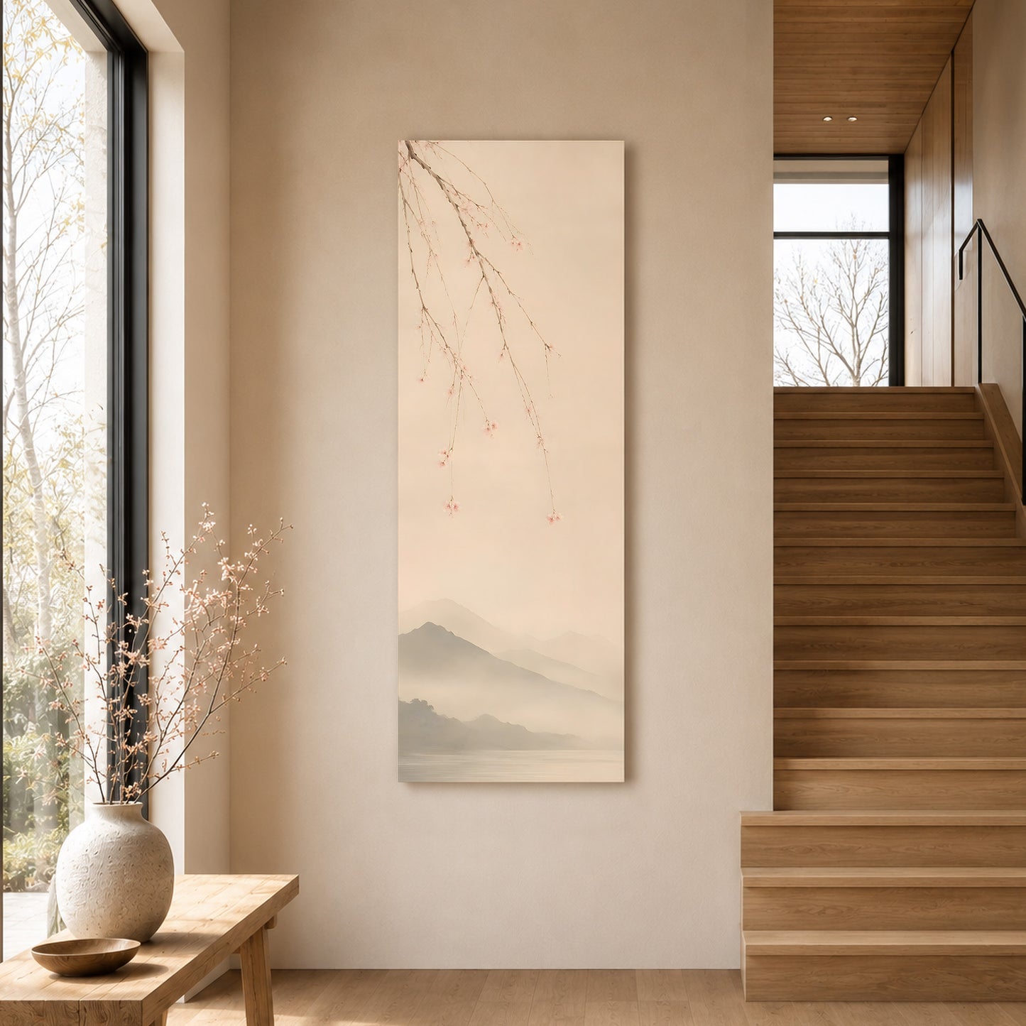 Shidare Zakura Canvas Art – Japanese Cherry Blossom Wall Decor