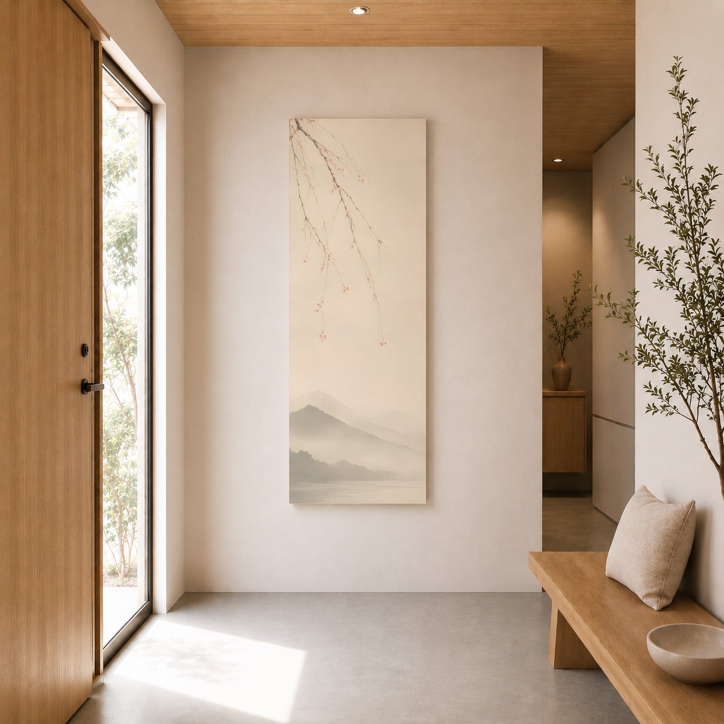 Shidare Zakura Canvas Art – Japanese Cherry Blossom Wall Decor