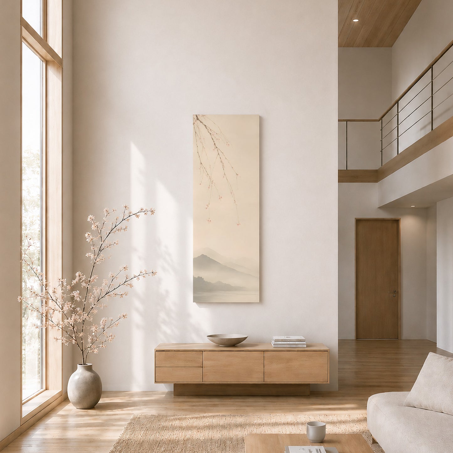 Shidare Zakura Canvas Art – Japanese Cherry Blossom Wall Decor