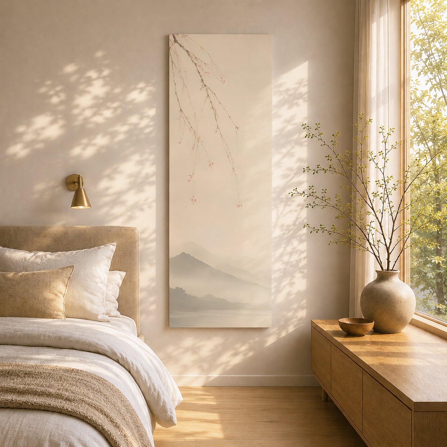Shidare Zakura Canvas Art – Japanese Cherry Blossom Wall Decor