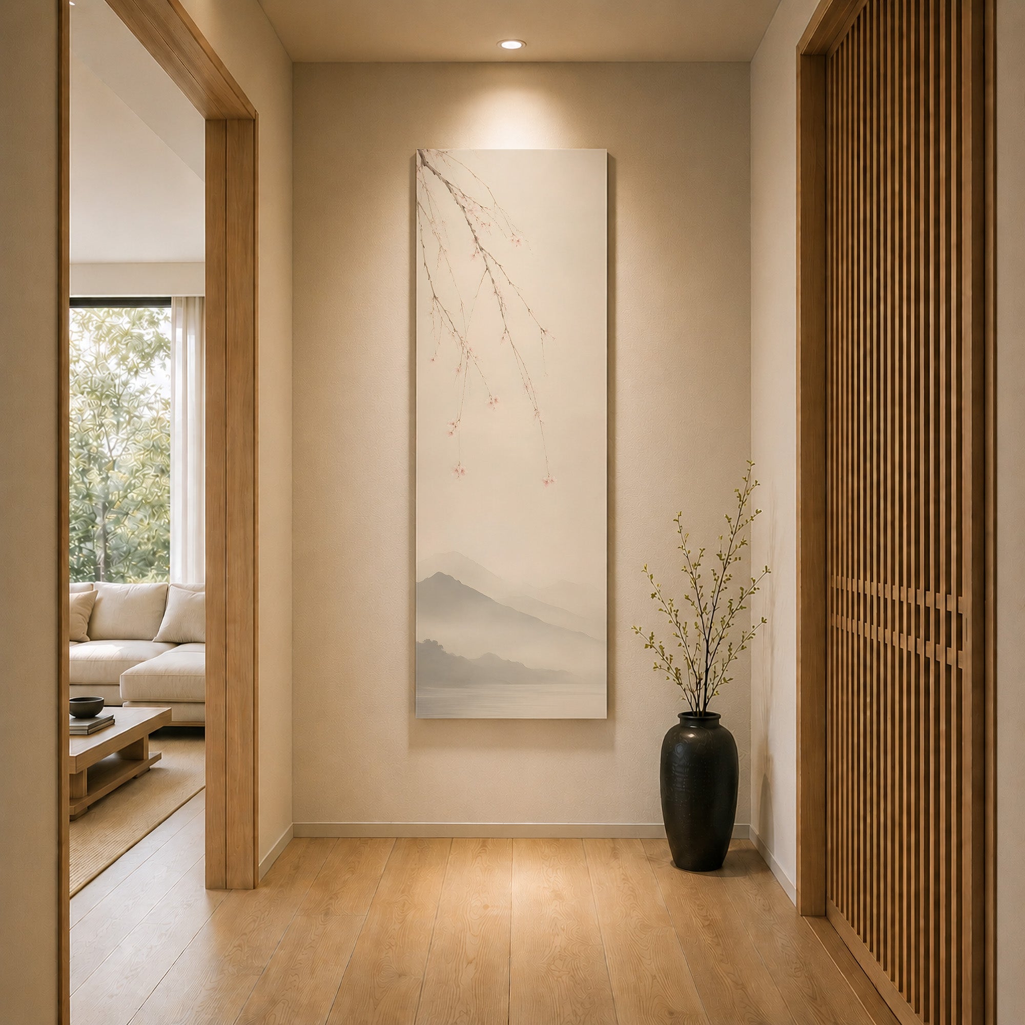 Shidare Zakura Canvas Art | Japanese Cherry Blossom Wall Decor