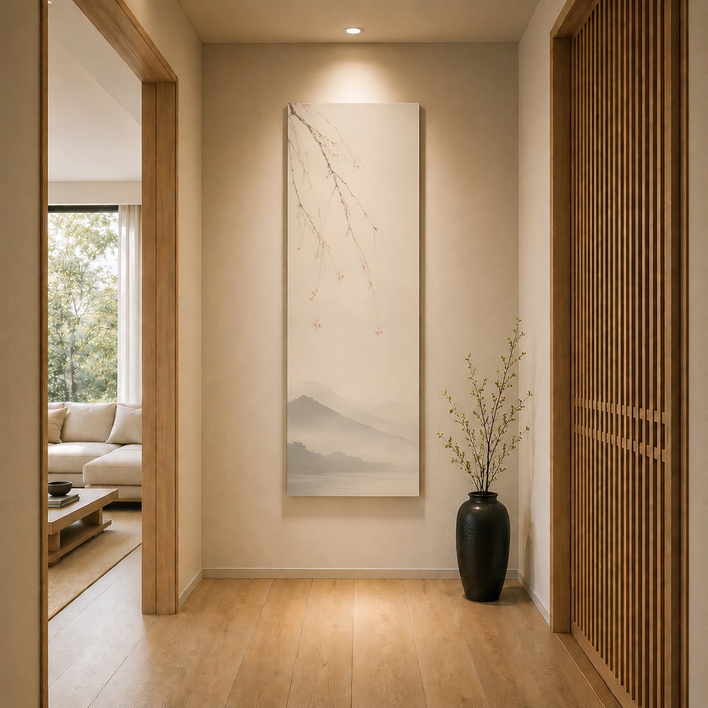 Shidare Zakura Canvas Art – Japanese Cherry Blossom Wall Decor