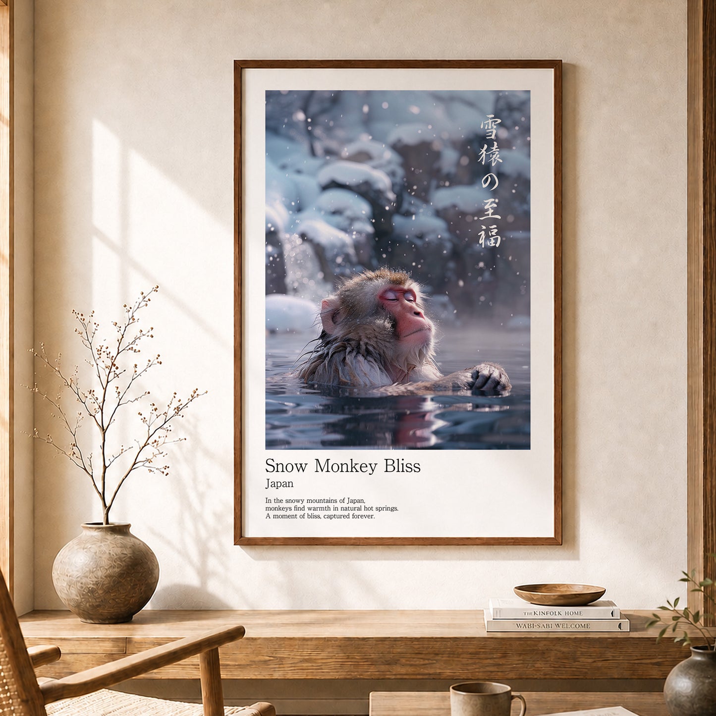 Snow Monkey Bliss – Japanese Snow Monkey Wall Art Print (2:3 Edition)