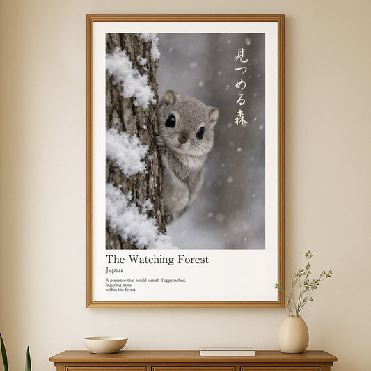 The Watching Forest – Japanese Flying Squirrel Wall Art Print (2:3 Edition)