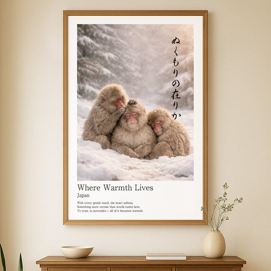 Where Warmth Lives – Japanese Snow Monkey Wall Art Print (2:3 Edition)
