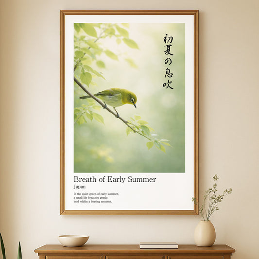 Breath of Early Summer – Japanese Mejiro Bird Wall Art Print (2:3 Edition)