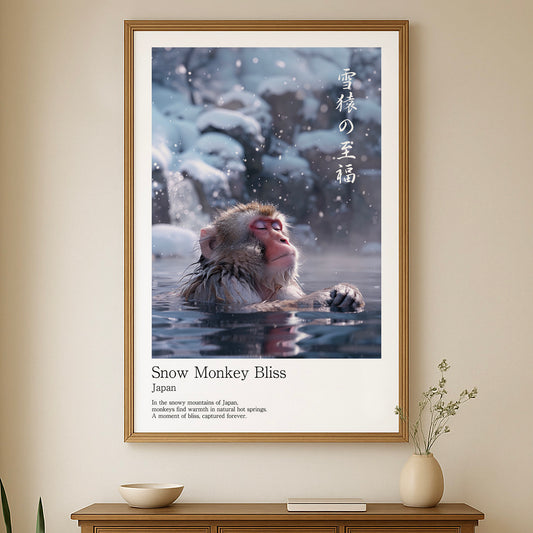 Snow Monkey Bliss – Japanese Snow Monkey Wall Art Print (2:3 Edition)
