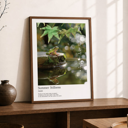 Summer Stillness – Japanese Tree Frog Wall Art Print (3:4 Edition)