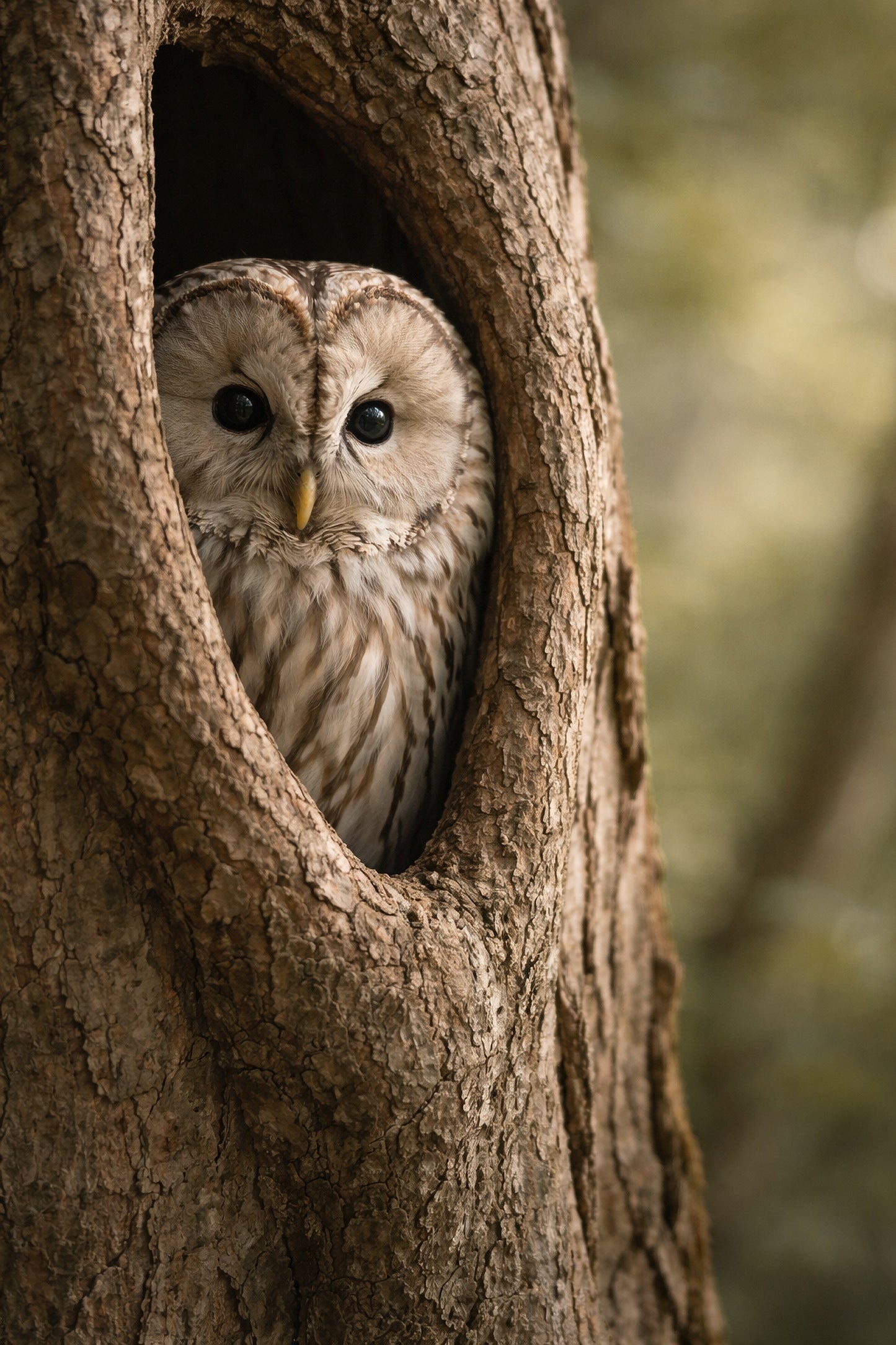 Quiet Watcher – Japanese Owl Wall Art Print (3:4 Edition)