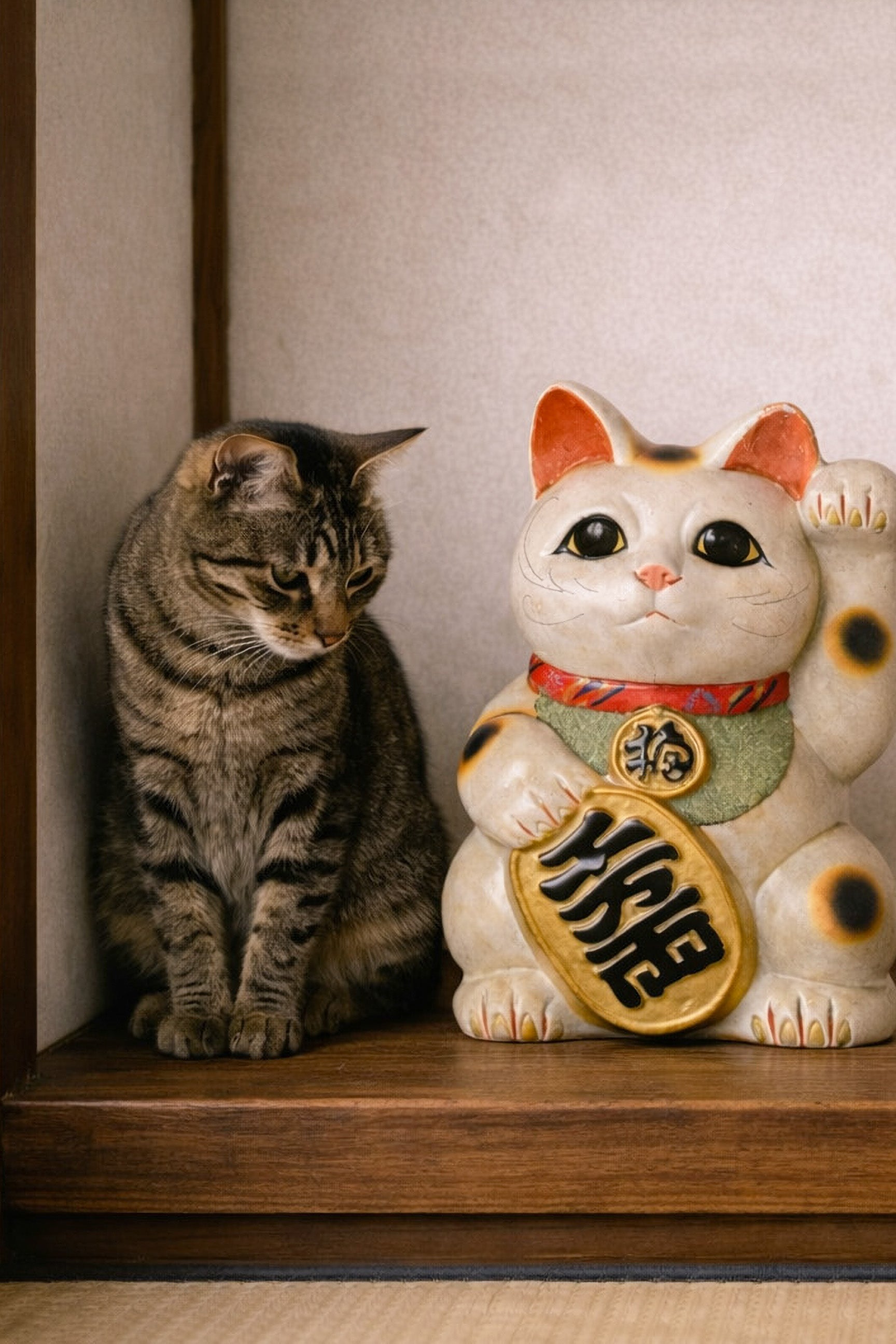 Japanese Maneki Neko illustration symbolizing harmony and quiet presence