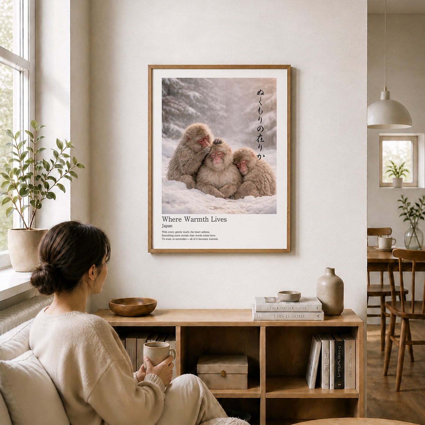 Where Warmth Lives – Japanese Snow Monkey Wall Art Print (3:4 Edition)