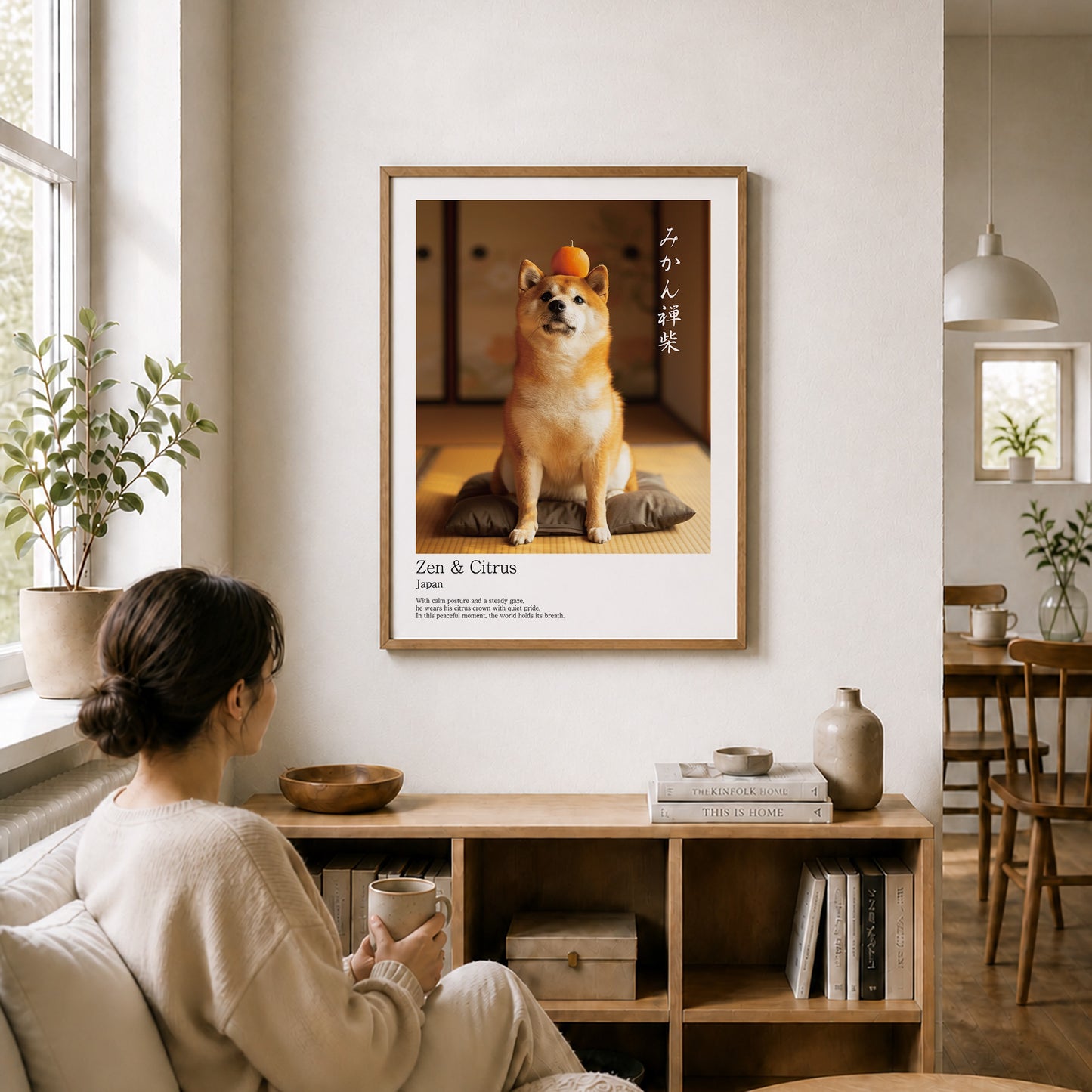 Zen & Citrus – Japanese Shiba Inu Art Print (3:4 Edition)