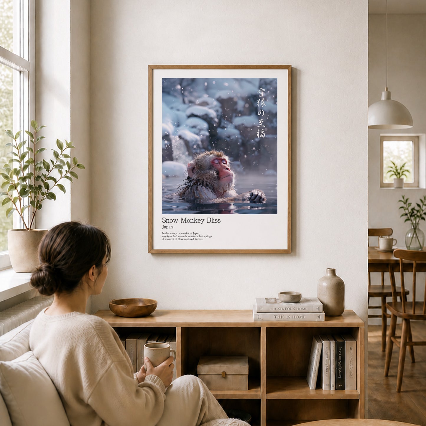 Snow Monkey Bliss – Japanese Snow Monkey Wall Art Print (3:4 Edition)