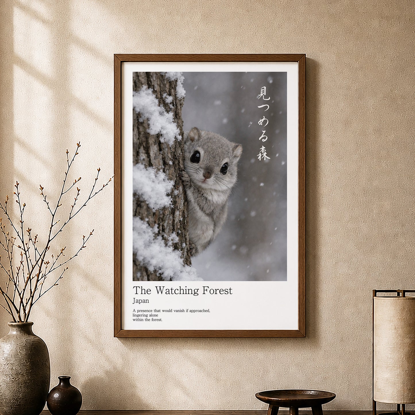 The Watching Forest – Japanese Flying Squirrel Wall Art Print (2:3 Edition)