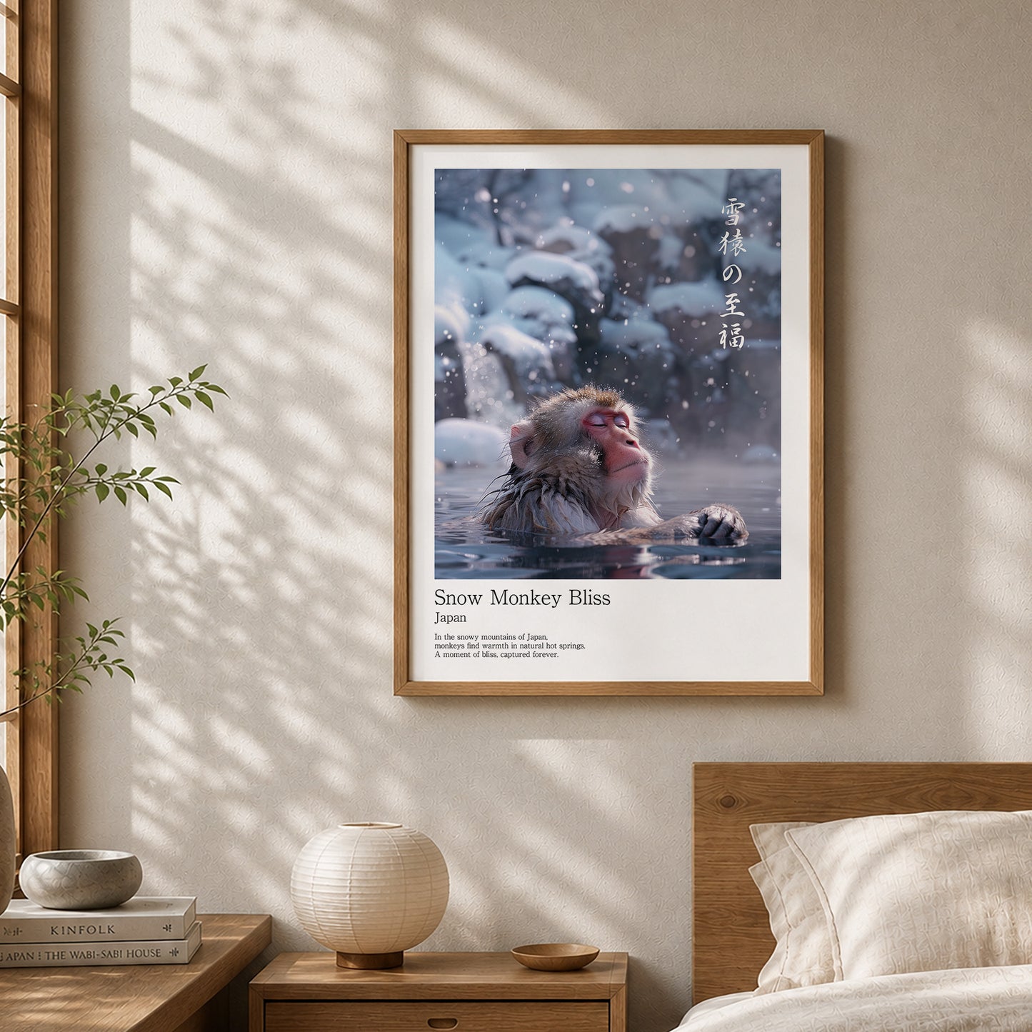 Snow Monkey Bliss – Japanese Snow Monkey Wall Art Print (3:4 Edition)