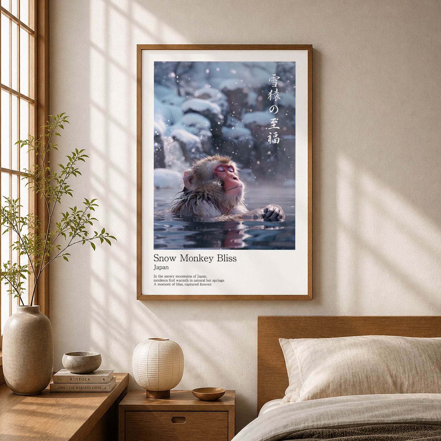 Snow Monkey Bliss – Japanese Snow Monkey Wall Art Print (2:3 Edition)