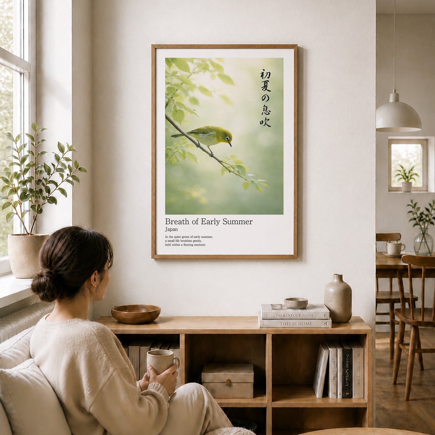 Breath of Early Summer – Japanese Mejiro Bird Wall Art Print (2:3 Edition)
