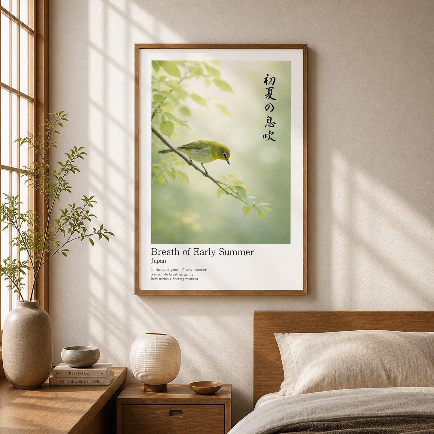 Breath of Early Summer – Japanese Mejiro Bird Wall Art Print (2:3 Edition)