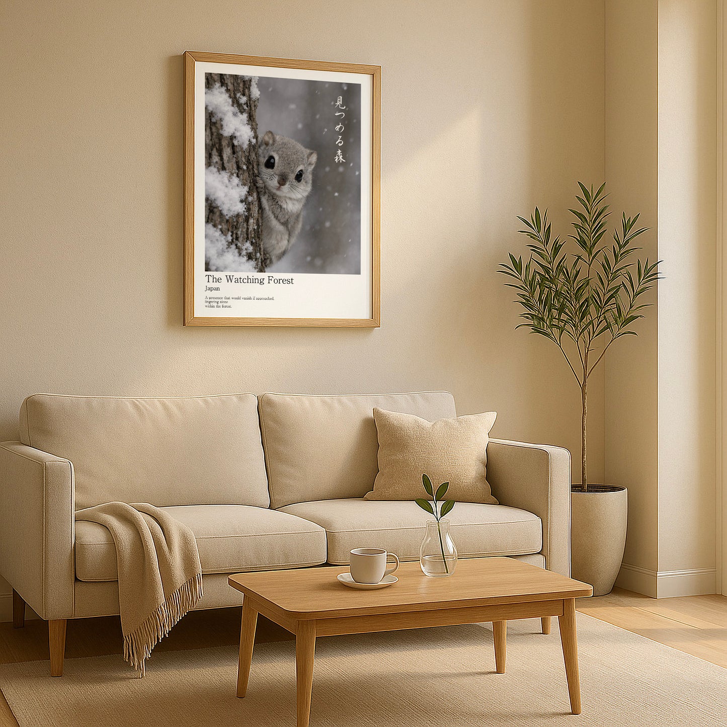 The Watching Forest – Japanese Flying Squirrel Wall Art Print (3:4 Edition)