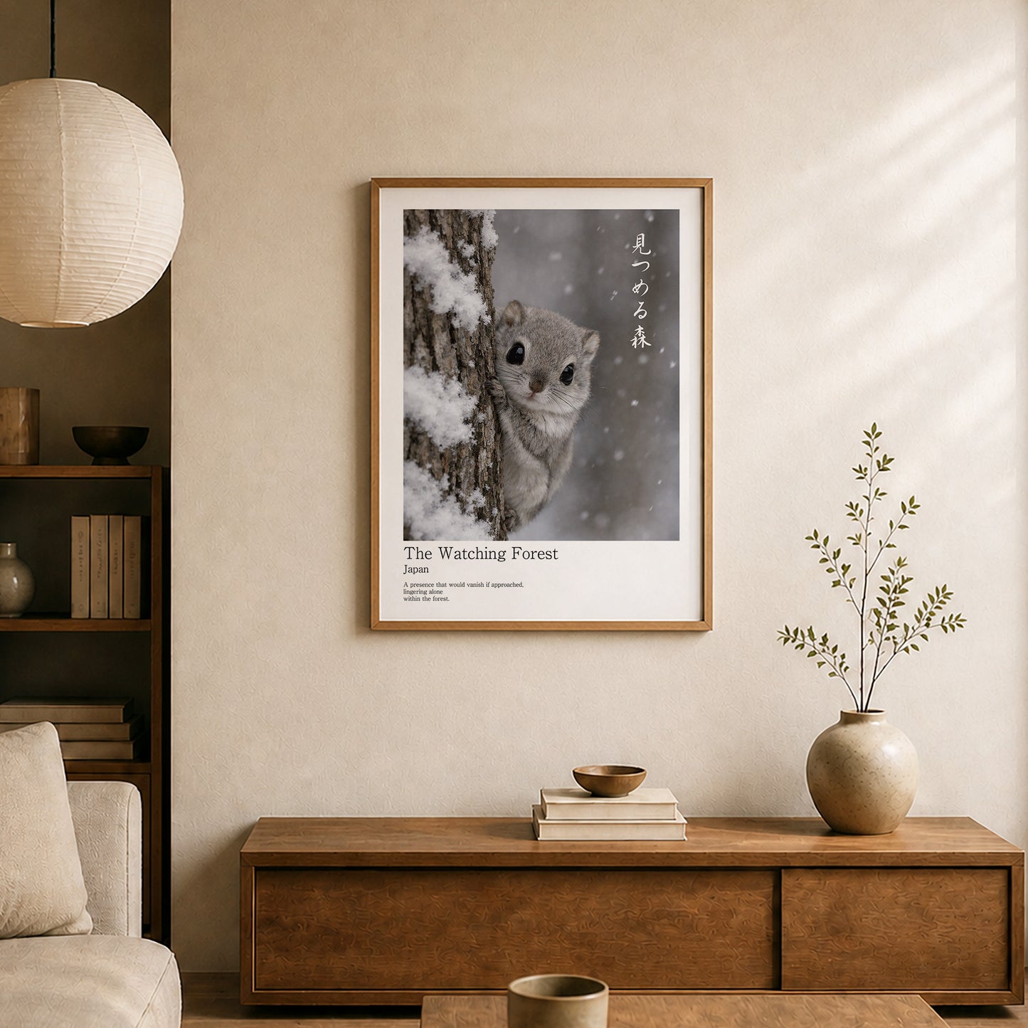 The Watching Forest – Japanese Flying Squirrel Wall Art Print (3:4 Edition)