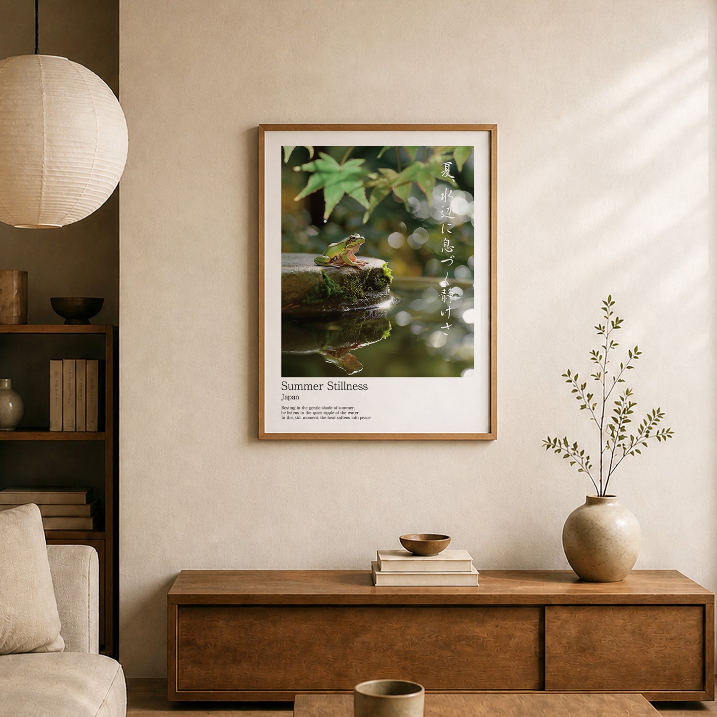 Summer Stillness – Japanese Tree Frog Wall Art Print (3:4 Edition)