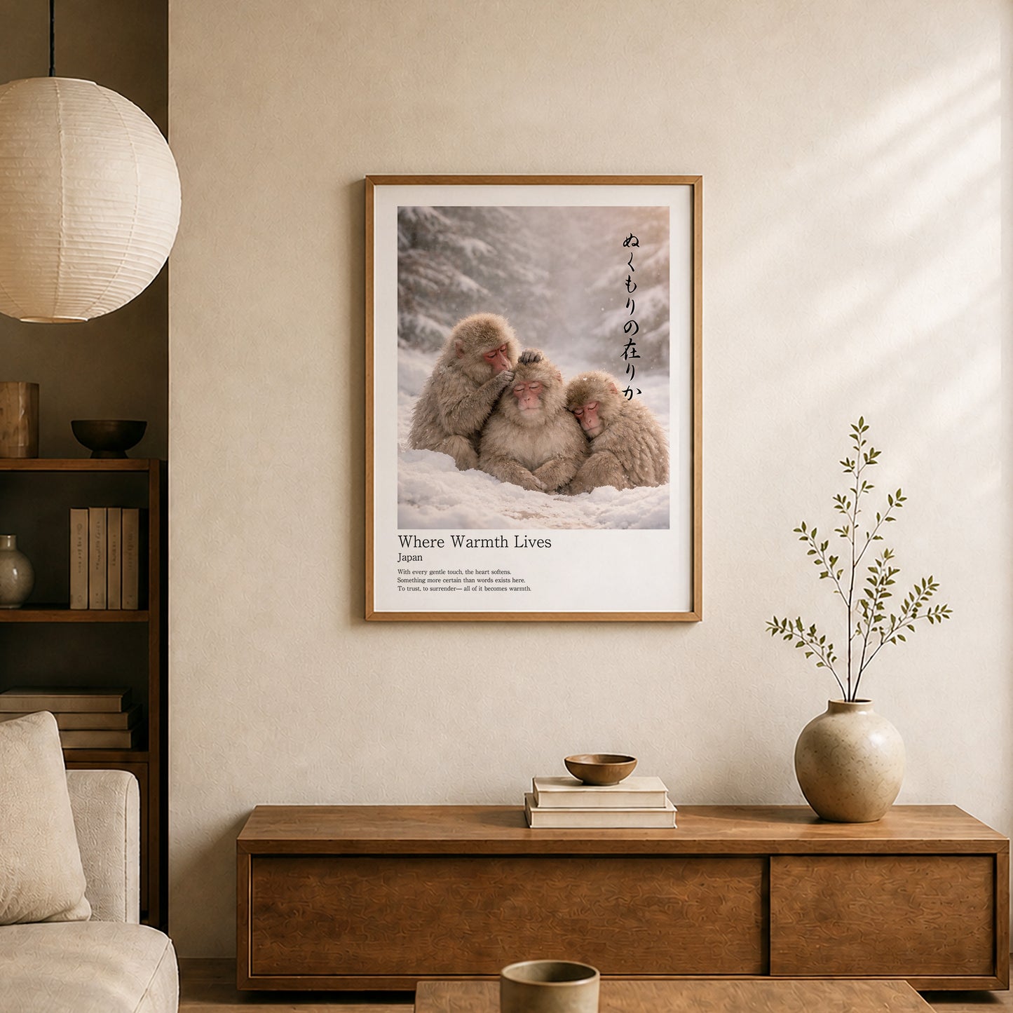 Where Warmth Lives – Japanese Snow Monkey Wall Art Print (3:4 Edition)