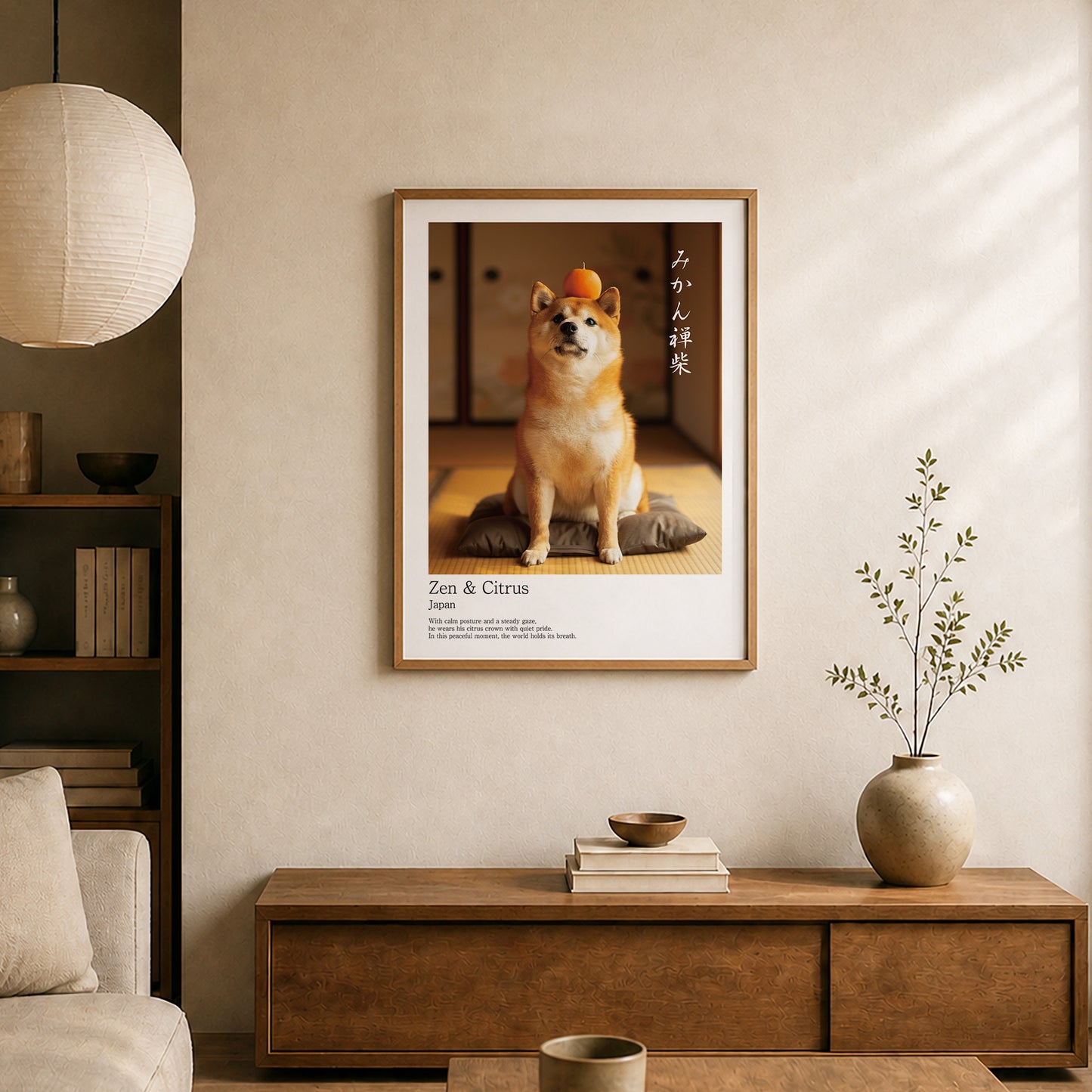 Zen & Citrus – Japanese Shiba Inu Art Print (3:4 Edition)