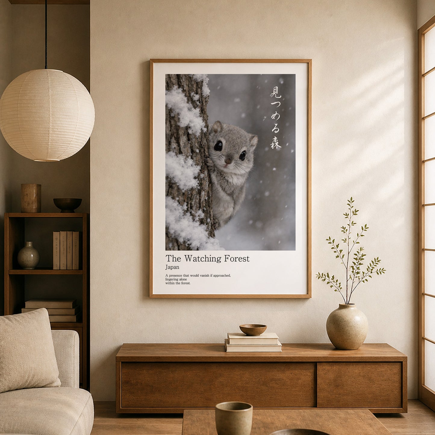 The Watching Forest – Japanese Flying Squirrel Wall Art Print (2:3 Edition)