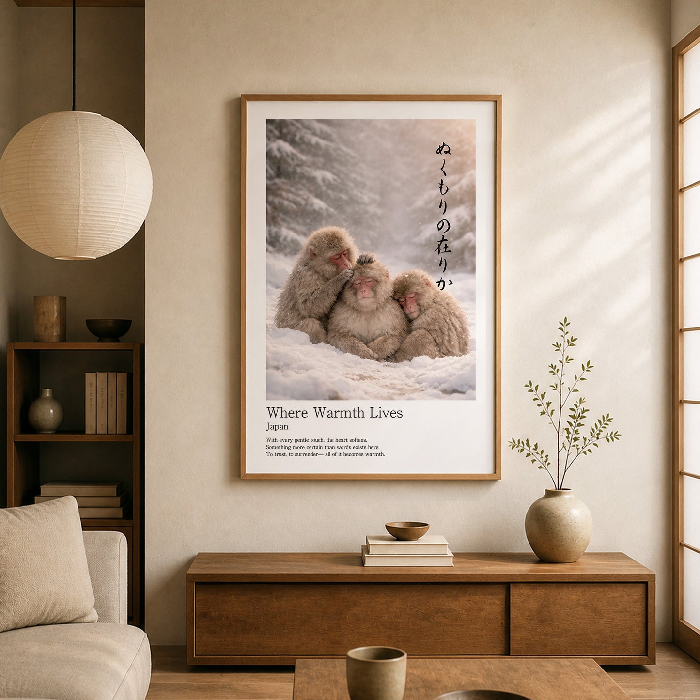 Where Warmth Lives – Japanese Snow Monkey Wall Art Print (2:3 Edition)
