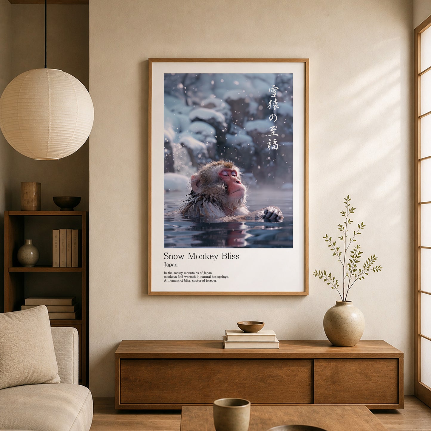 Snow Monkey Bliss – Japanese Snow Monkey Wall Art Print (2:3 Edition)